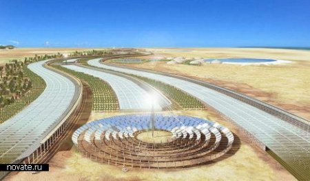 Солнечные батареи в пустыне Сахаре.